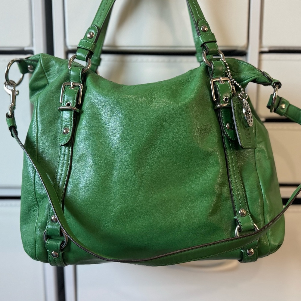 Coach Green Leather Handbag 15273